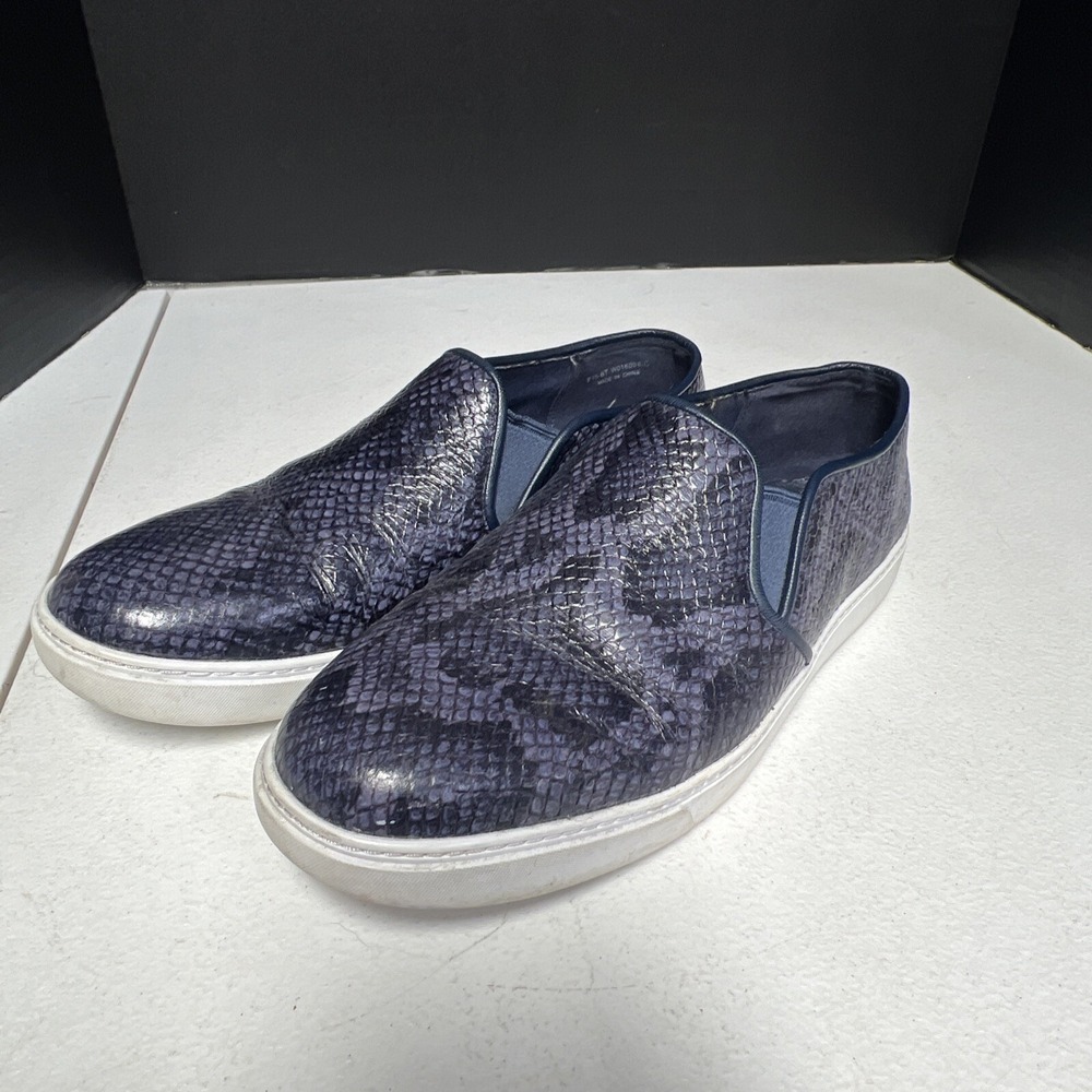 Cole Haan Shoes Womens‎ 8.5C Blue Grandpro Snakeskin Slip On Sneakers Casual